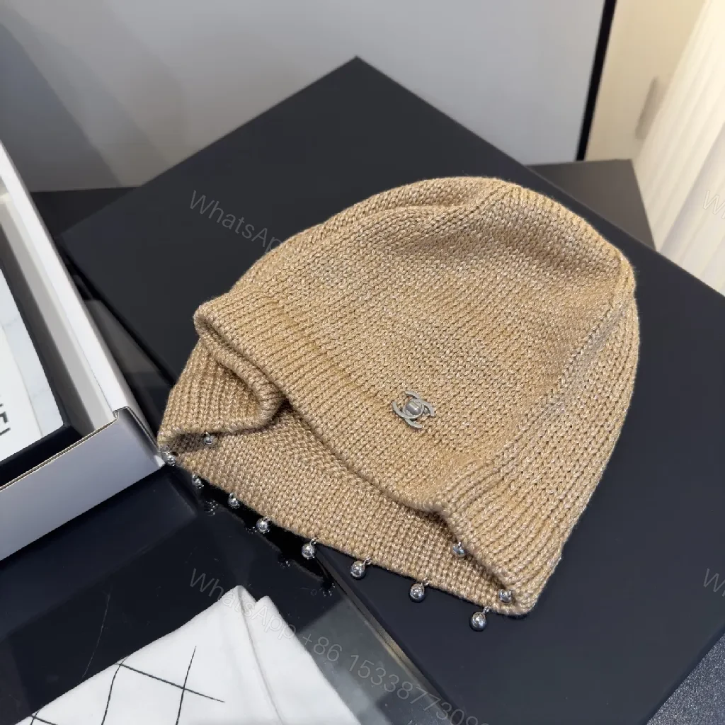 View 4 of Textured Knit Beanie with Signature Detail - Premium Style Beanie