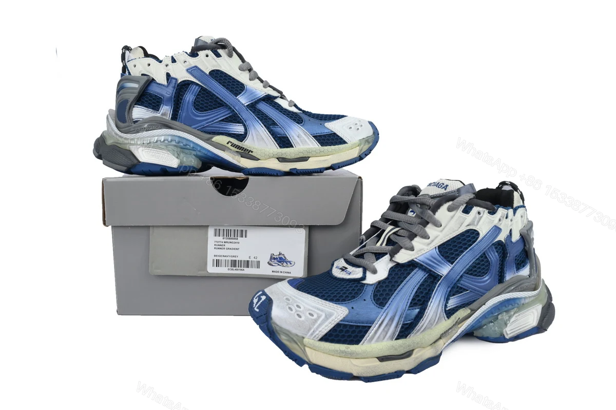 View 4 of Balenciaga Runner Sneaker 'Gradient - Beige Navy'772774 WRUNG 2410