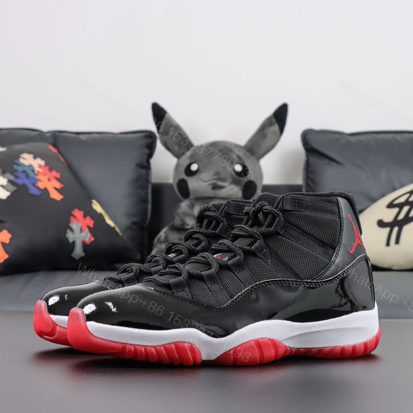 View 9 of Air Jordan 11 Retro Playoffs Bred Replica