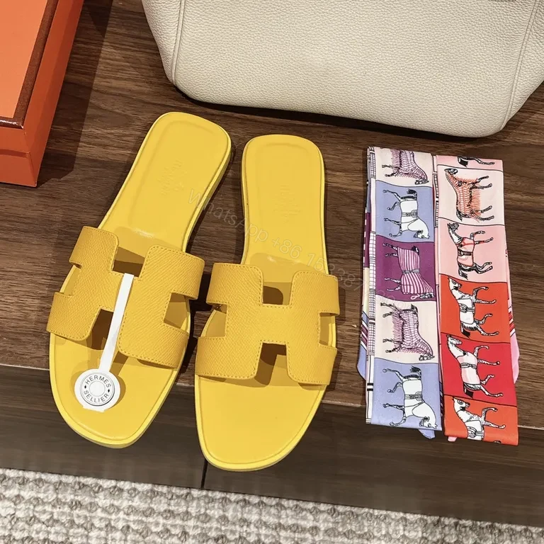 Yellow Hermes-Style Sandals: Luxury Everyday Comfort — view 1