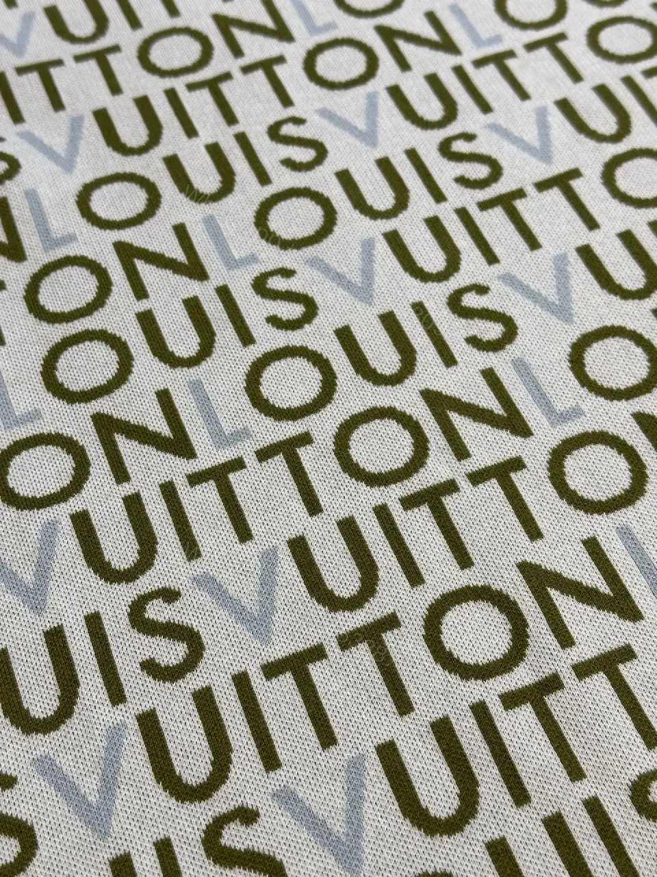 View 10 of White Monogram Short-Sleeve Crewneck T-Shirt with All-Over LV Pattern