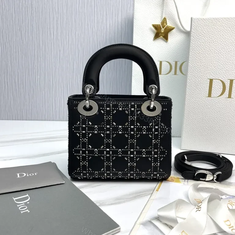 View 6 of Chic Studded Patterned Mini Bag with Dior Charms
