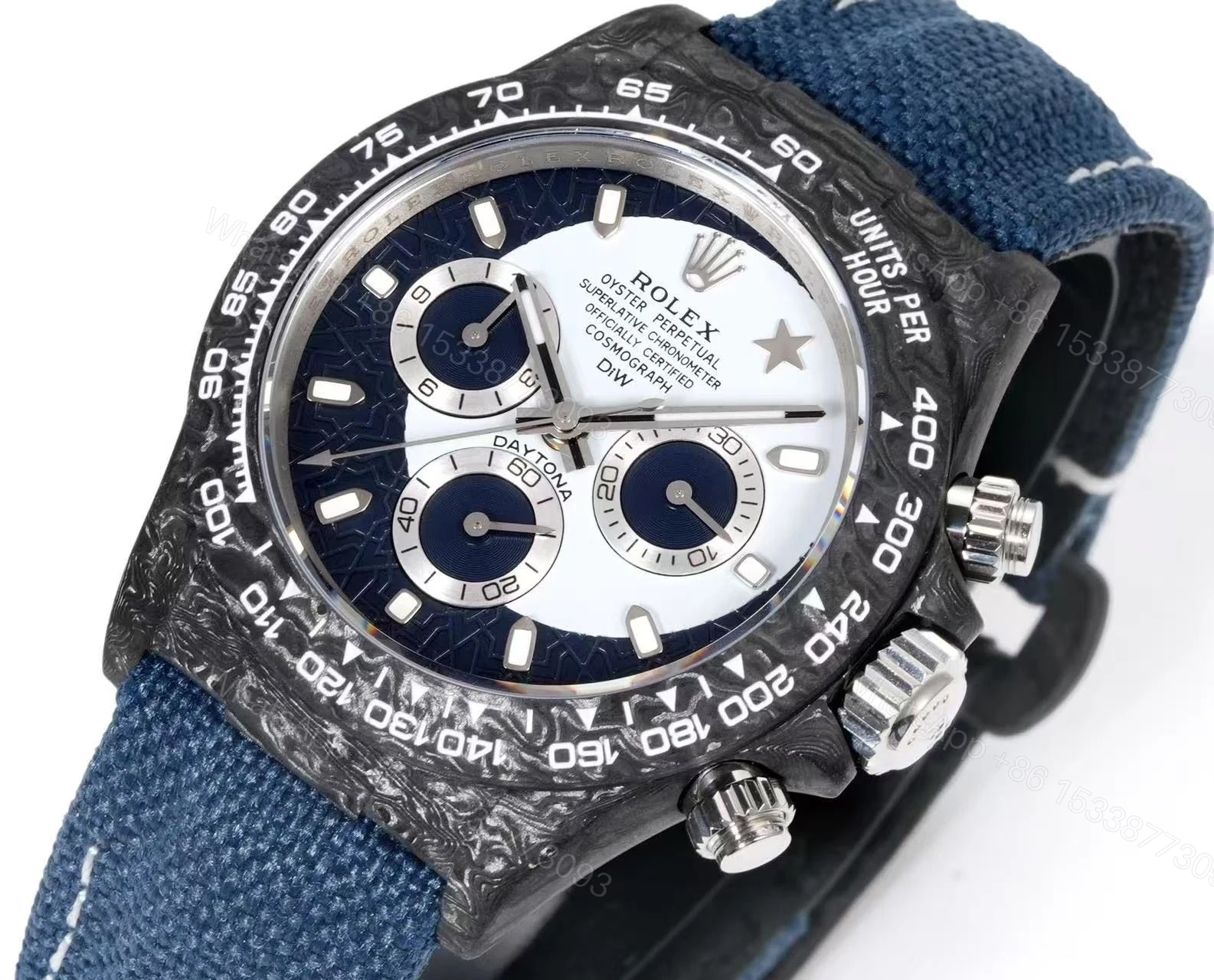 View 8 of DIW Rolex Daytona Carbon Super White Blue