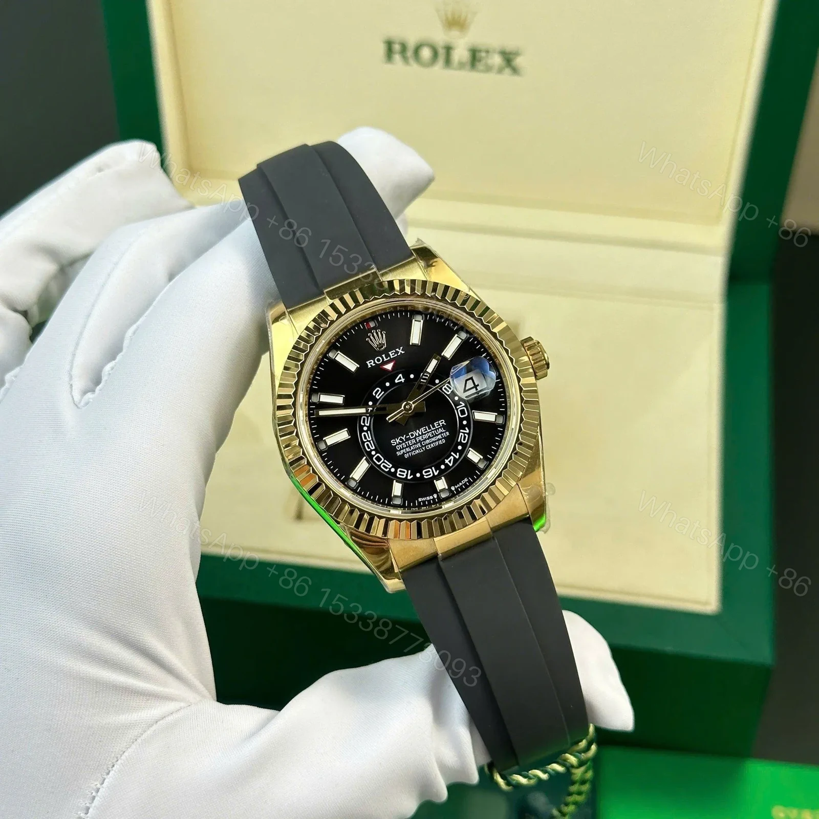 View 2 of Superclone Rolex Sky-Dweller Bright black Dial 336238