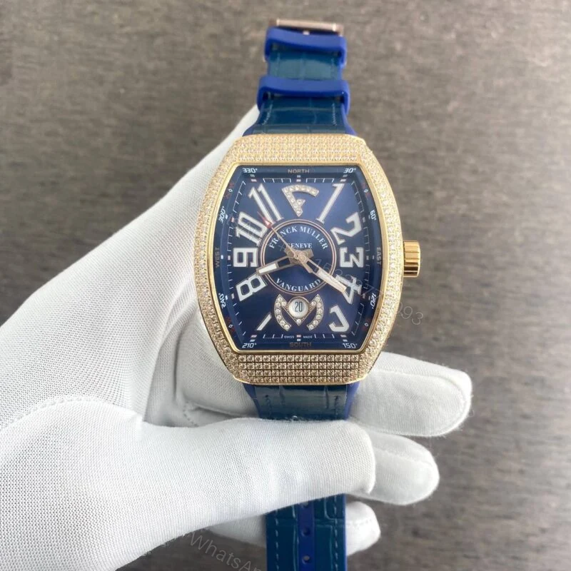 View 2 of Franck Muller Vanguard Diamond Bezel Blue Strap 40mm Automatic