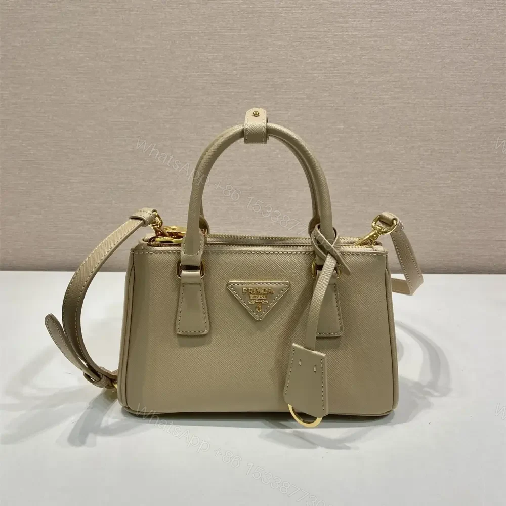 高仿Prada*Galleria系列1BA916紋理牛皮單肩包卡其色Mini免檢版 — view 1