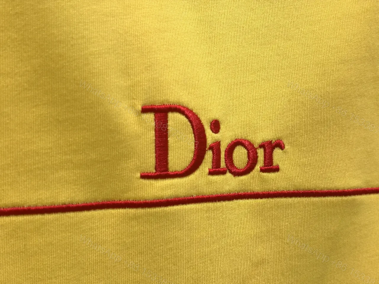 View 5 of Yellow Cotton T-Shirt with Dracula Print, Dior Brand Style, Graphic Tee