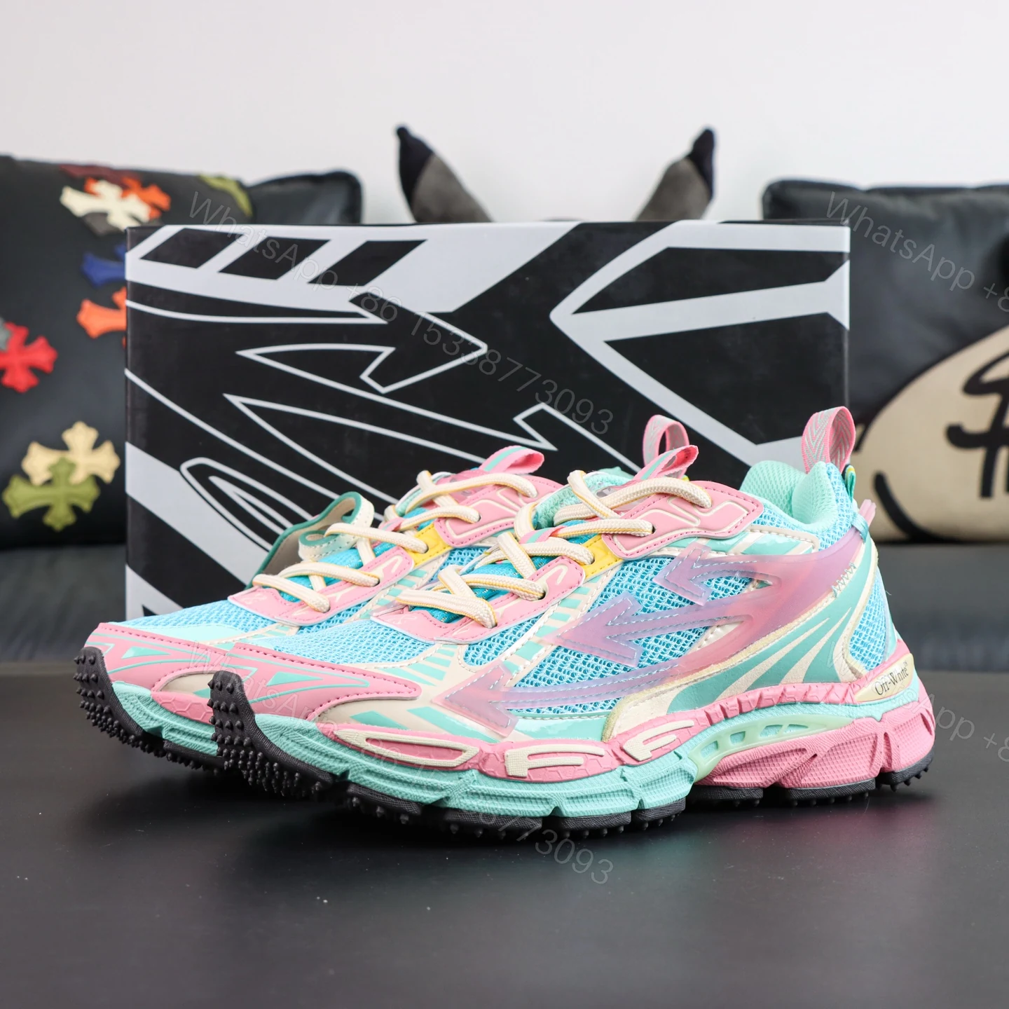 Off White Be Right Back Pink Blue — view 1