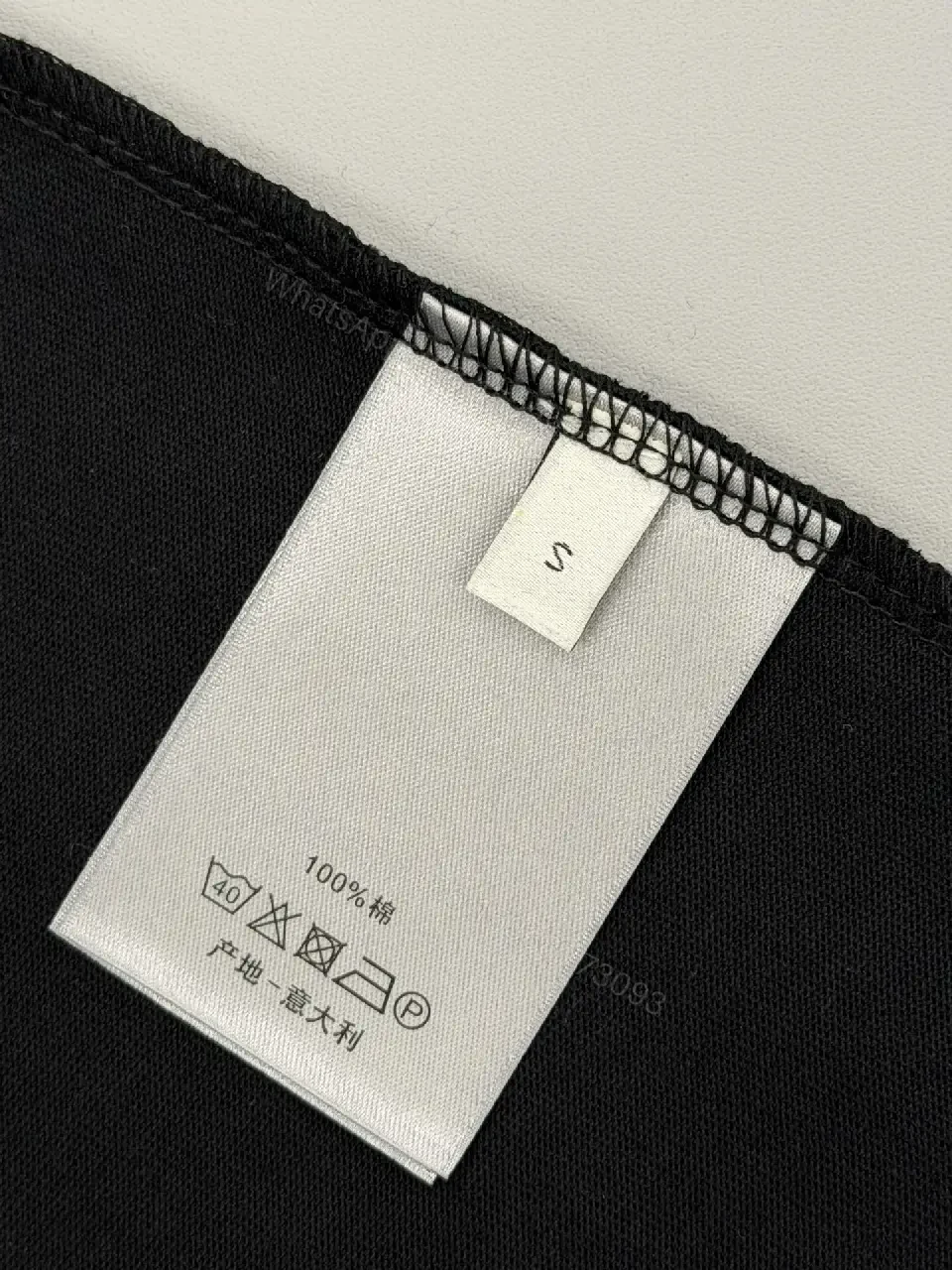 View 3 of Minimalist Black Cotton Tee with Logo Embroidery Luxury Casual Top