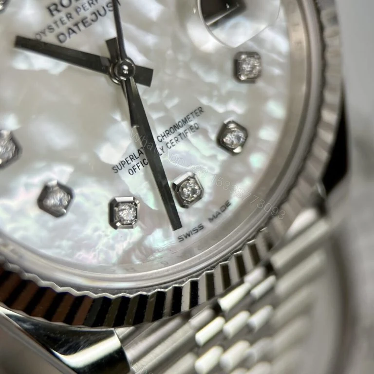 View 5 of Datejust 41mm Super Clone Mother Of Pearl Dial Moissanite Diamonds