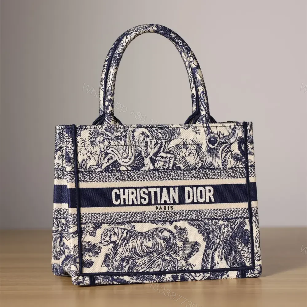 View 3 of 高仿Dior*BookTote系列藍色茹伊手袋S