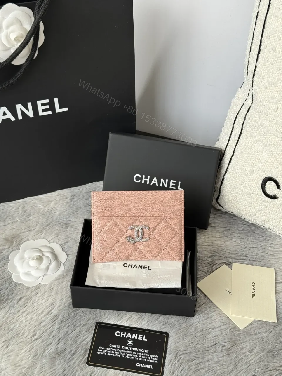 Pink Quilted Cardholder: Compact Luxury Leather — view 1