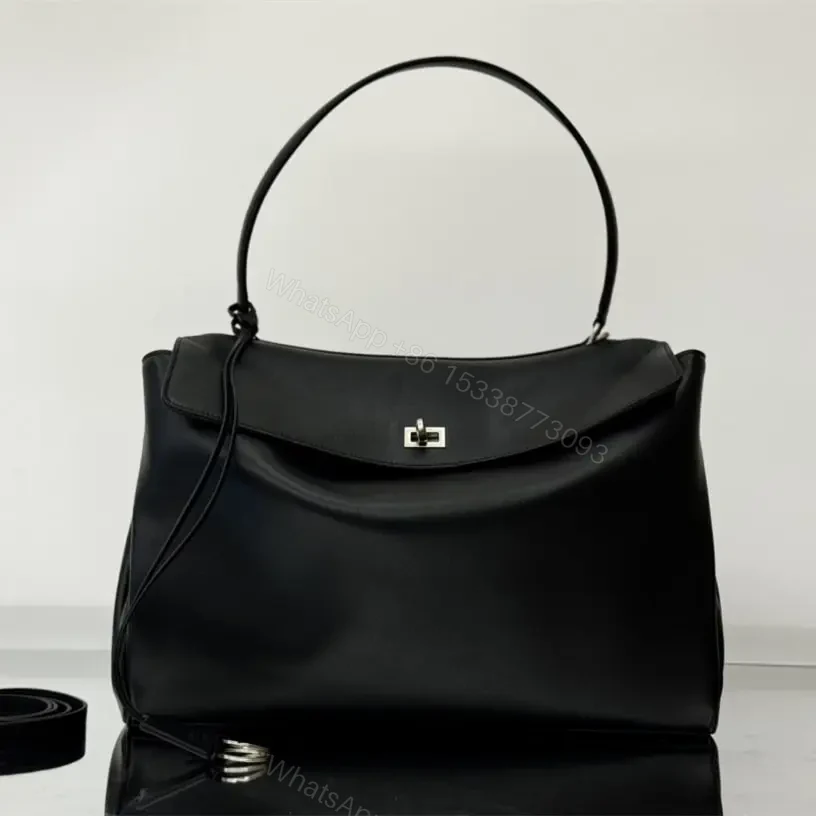 高仿Balenciaga*Rodeo系列4U1000小牛皮手袋黑銀大號免檢版 — view 1