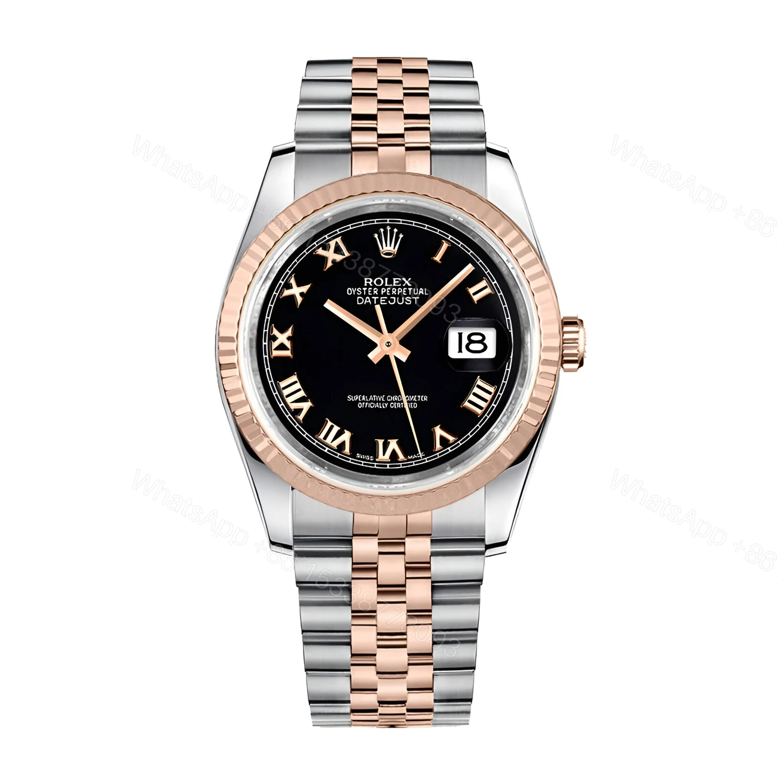 Rolex Datejust Black Roman Replica — view 1