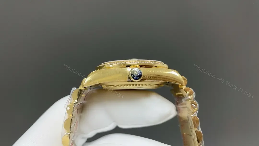View 4 of Rolex Day-Date 36 118348 Yellow Gold Diamond Black Dial Oyster Bracelet Watch 118348-0208