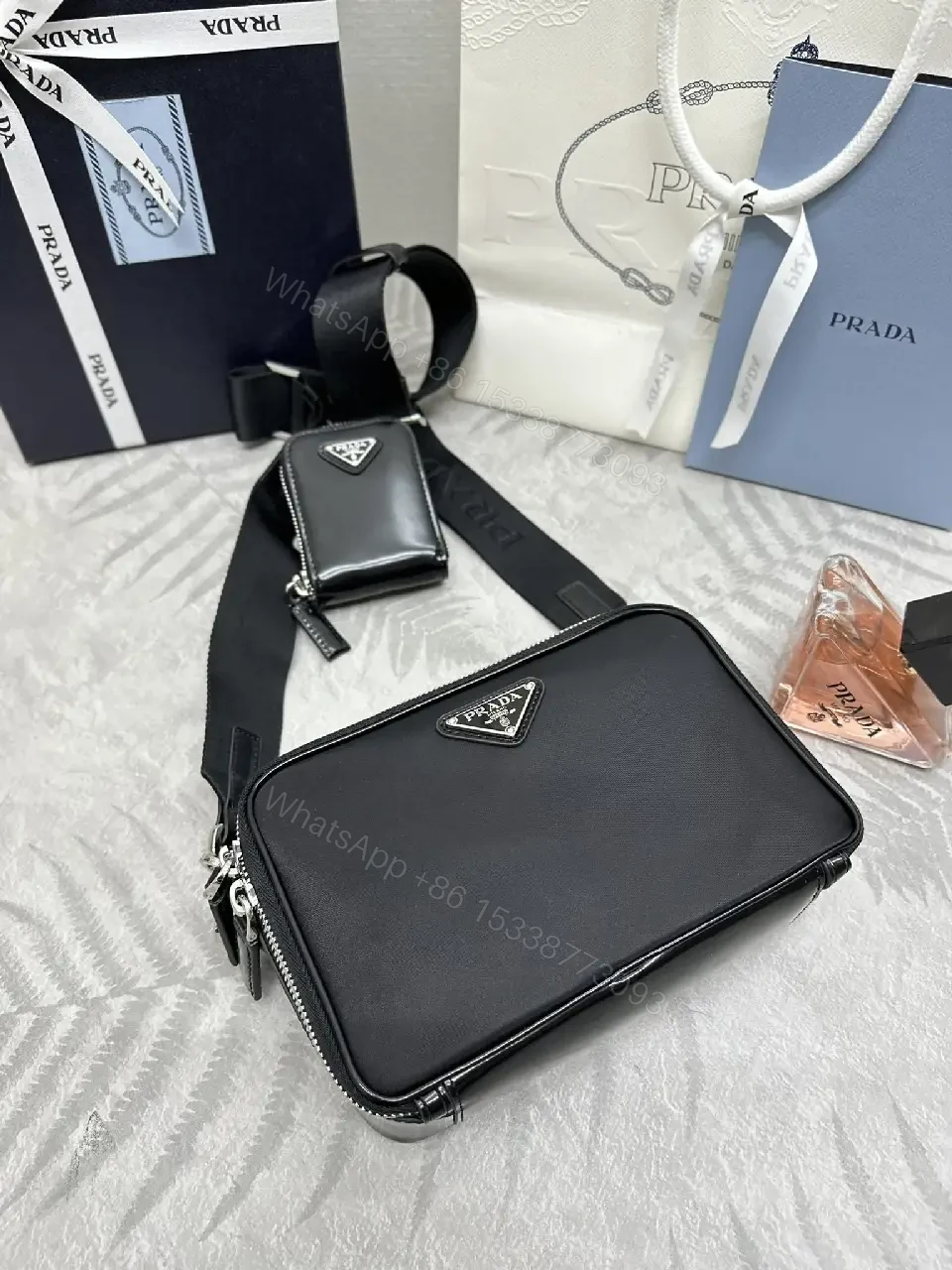 View 8 of Minimalist Black Leather Crossbody System: Modular Luxury Bag
