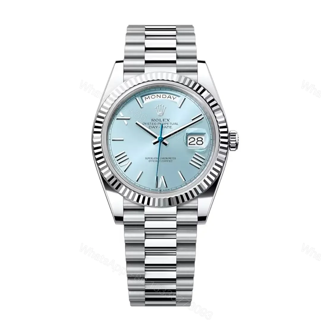 Rolex Day Date Platinum Ice Blue Replica Clone — view 1