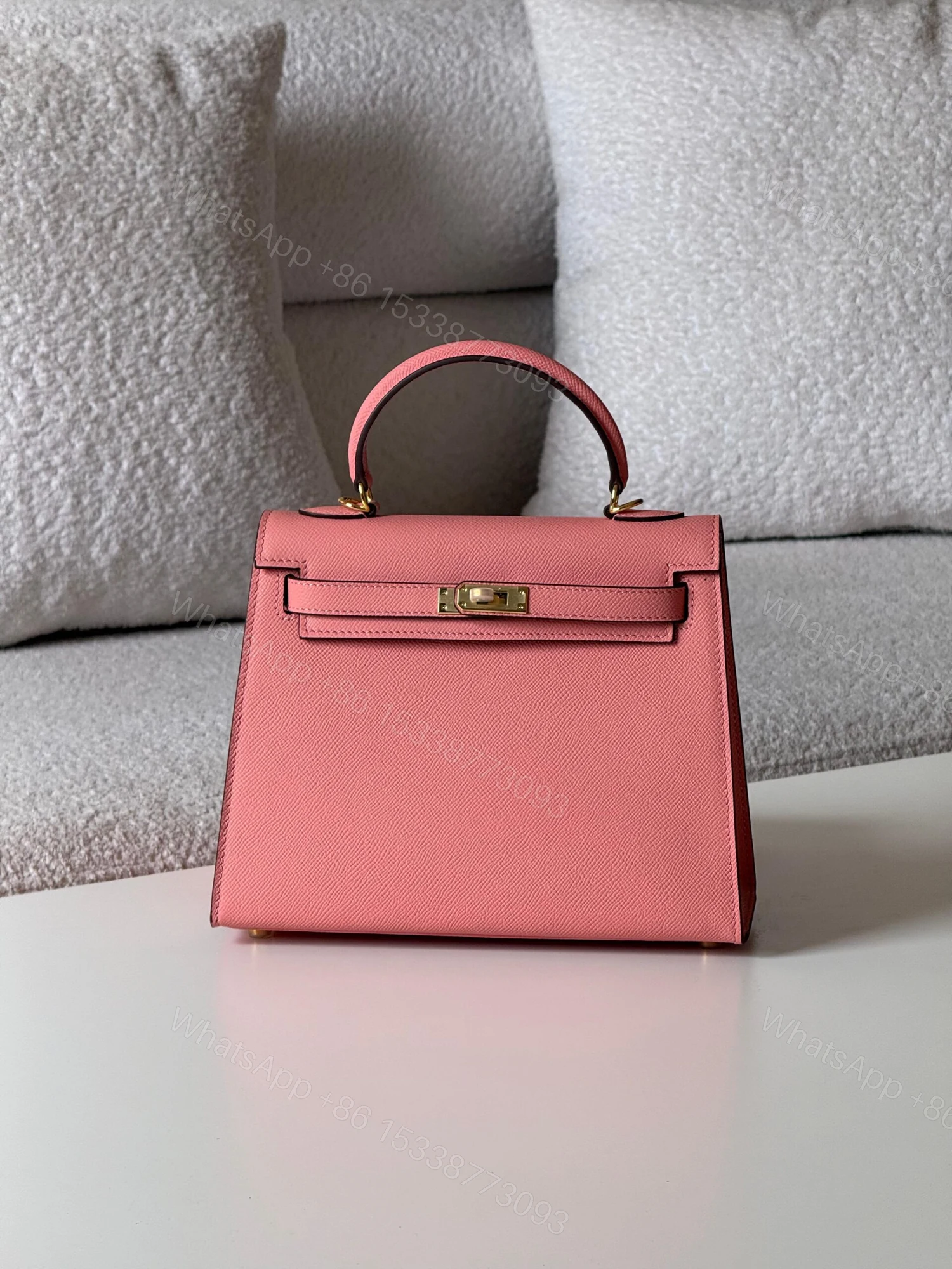 Hermès Kelly Sellier 25cm Bag Pink Rose Confetti shade — view 1
