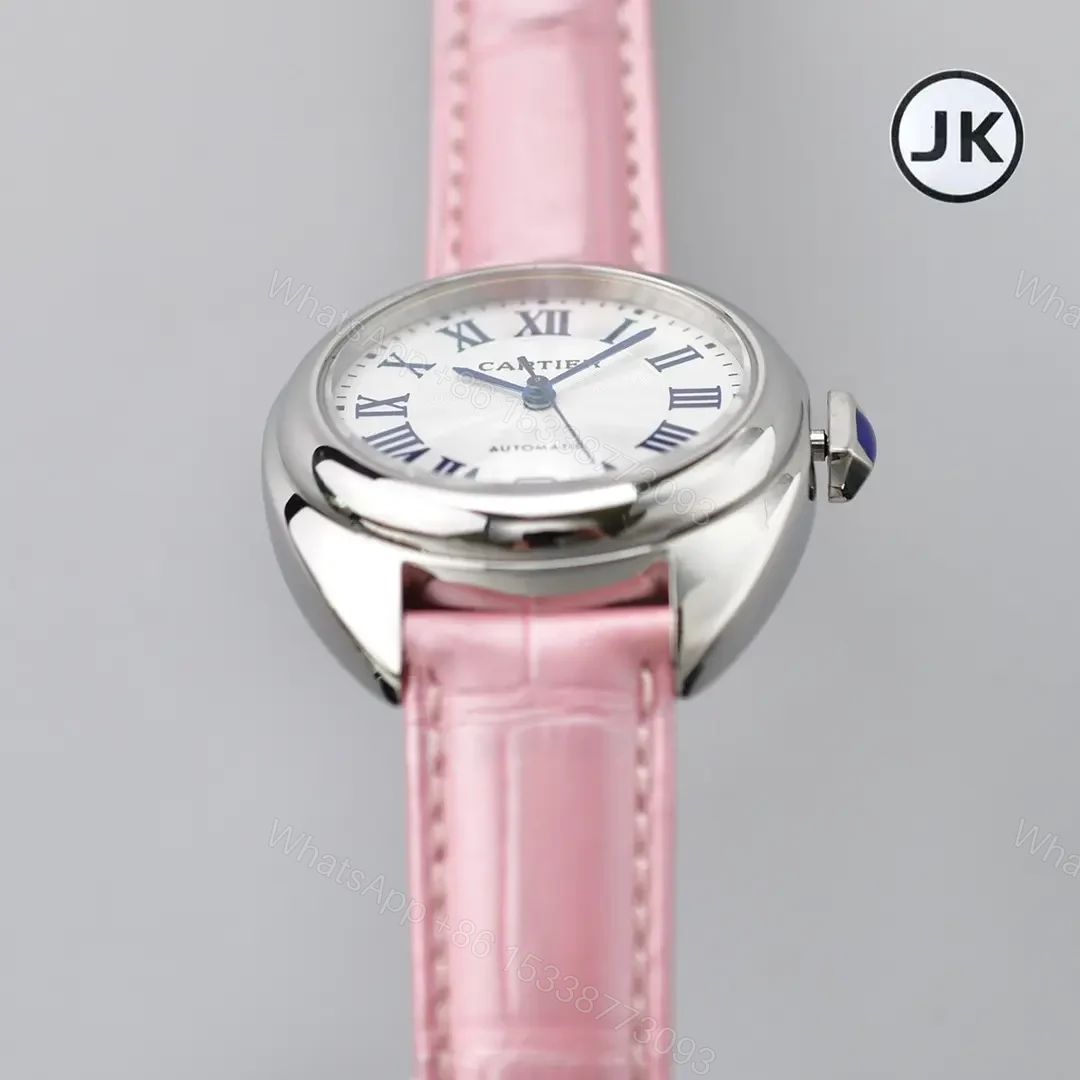 View 5 of Cartier CLE DE Cartier Pink Leather Strap Automatic Watch
