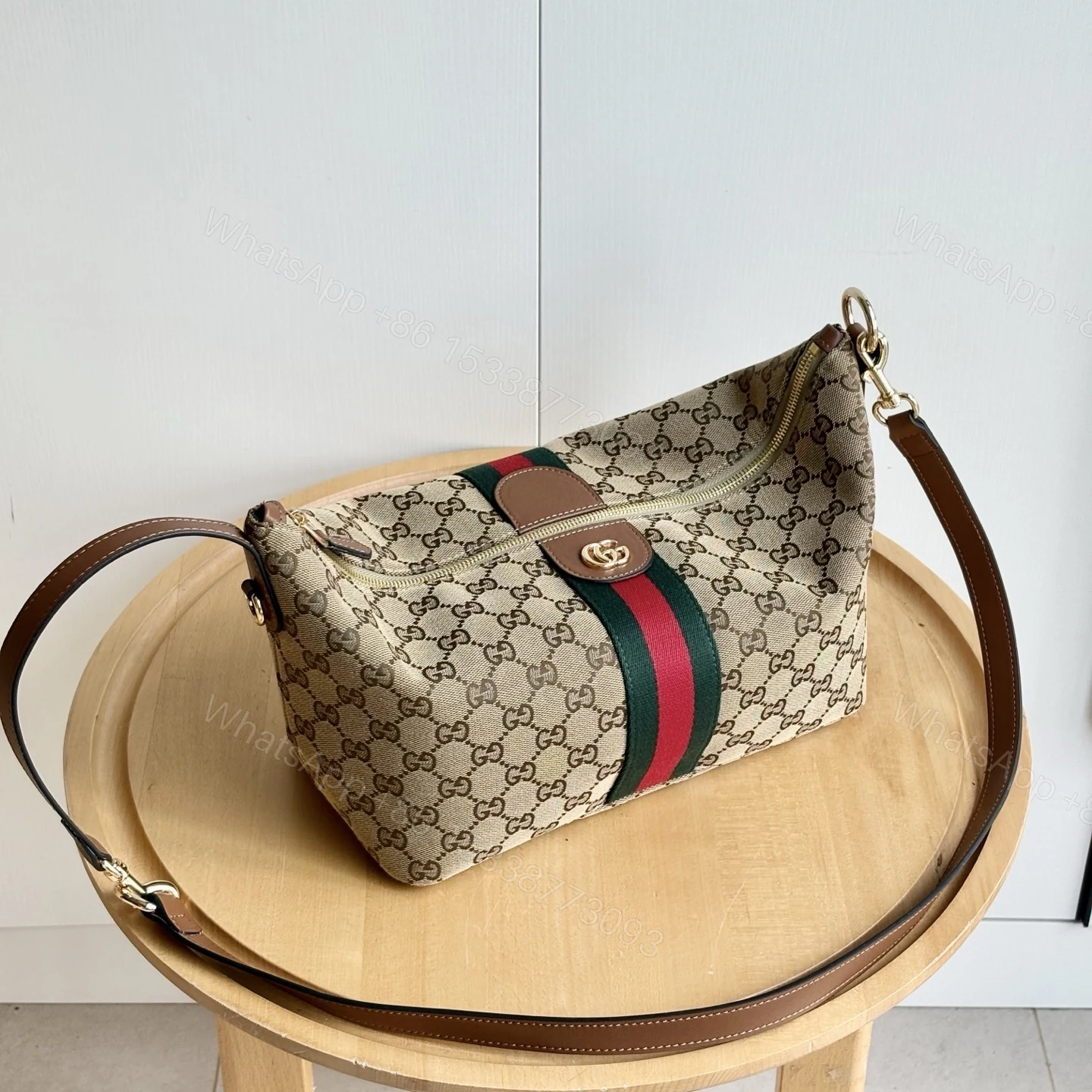 View 5 of Gucci Vanity Medium Top Handle Bag Beige And Brown GG Canvas 27Cm