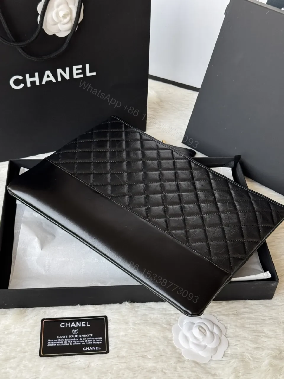 View 9 of Quilted Leather Wristlet: Modern Luxury, Compact Chic