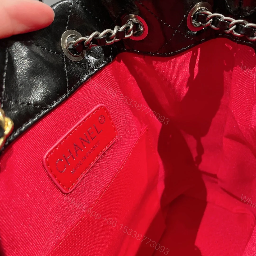 View 4 of Chanel Small Gabrielle Backpack Aged Calfskin & Gold Silver Black