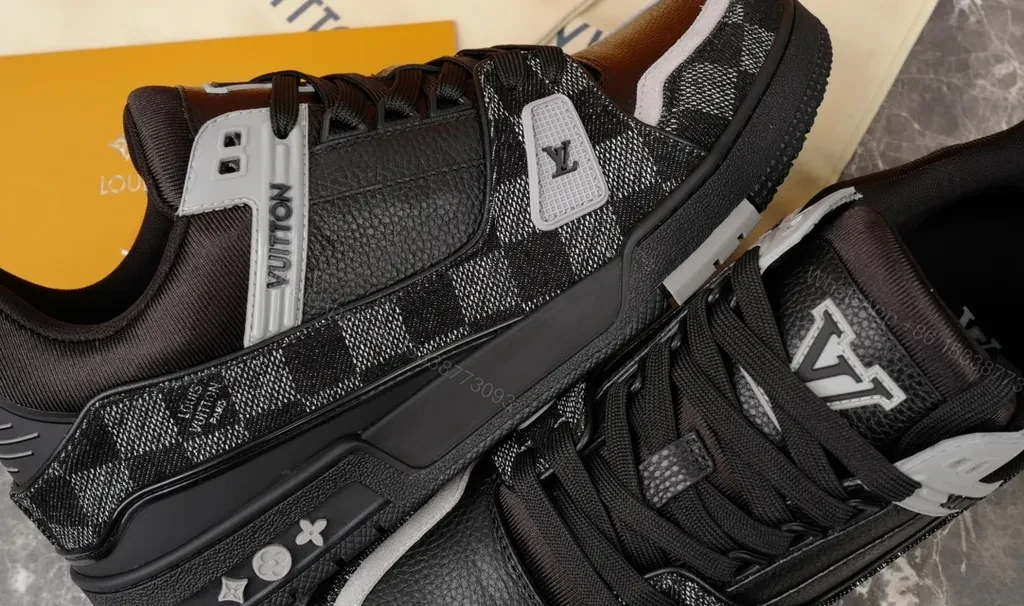 View 3 of Black Leather + Suede High-Tops + Modern Luxury + Signature LV Detailing + Sneakers