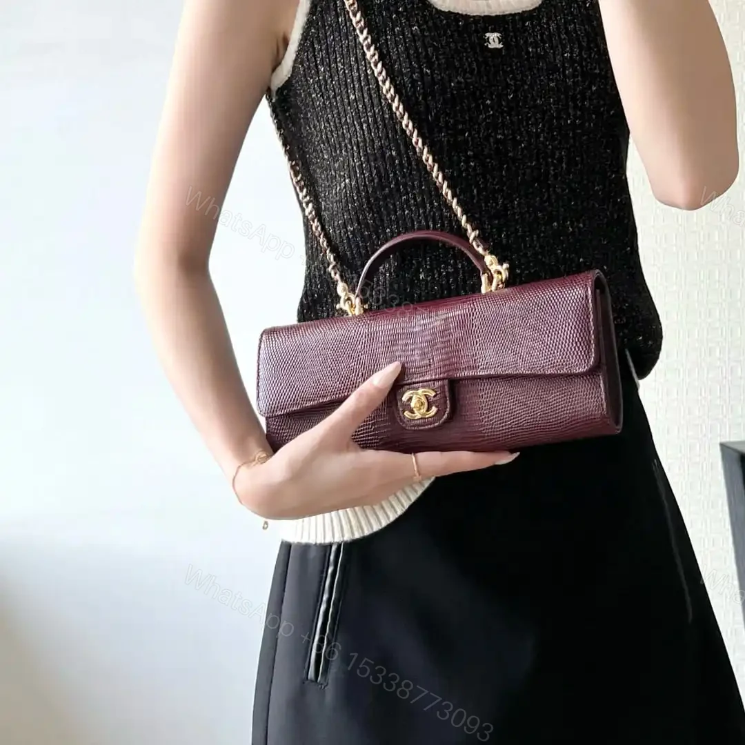 View 22 of 高仿Chanel*26A系列AP5280高級手工坊手拿包蜥蜴紋酒紅色免檢版