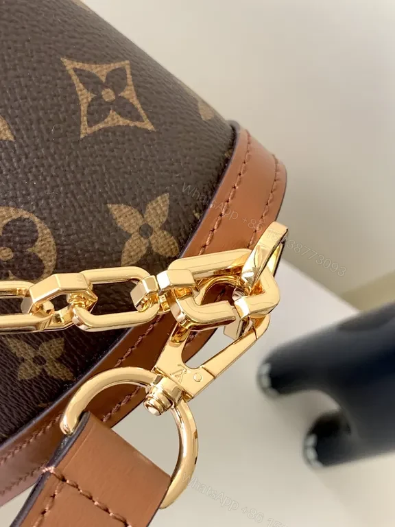 View 5 of Chocolate Monogram Leather-Trim Carryall: Timeless, Versatile Luxury Bag