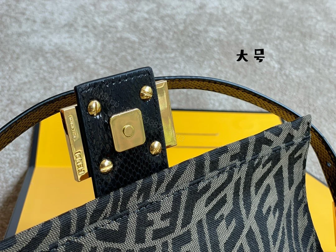 View 4 of Fendi Women Baguette 1997 Brown Jacquard FF Vertigo Bag