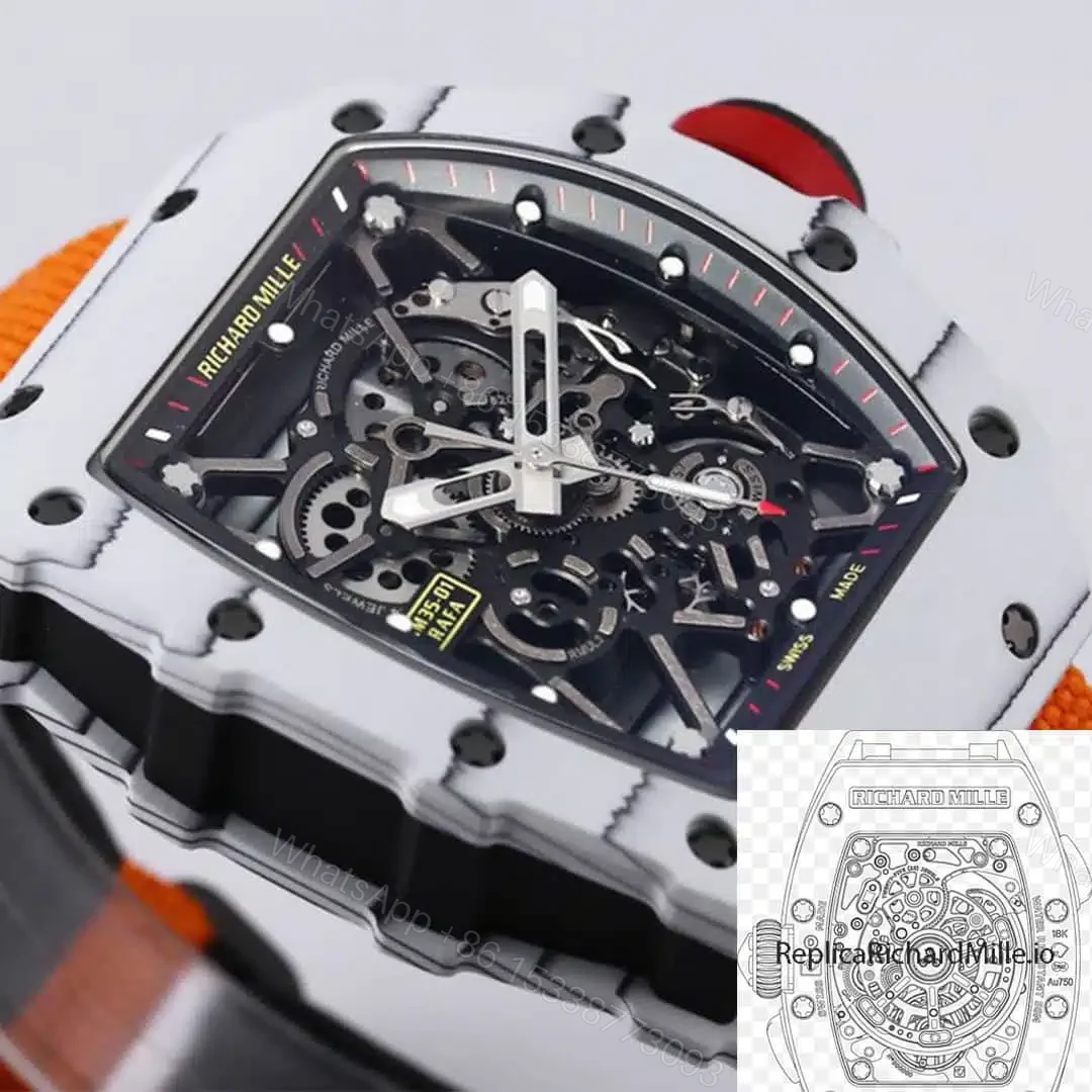 View 9 of Replica Richard Mille RM35-01 BBR Factory Orange Strap