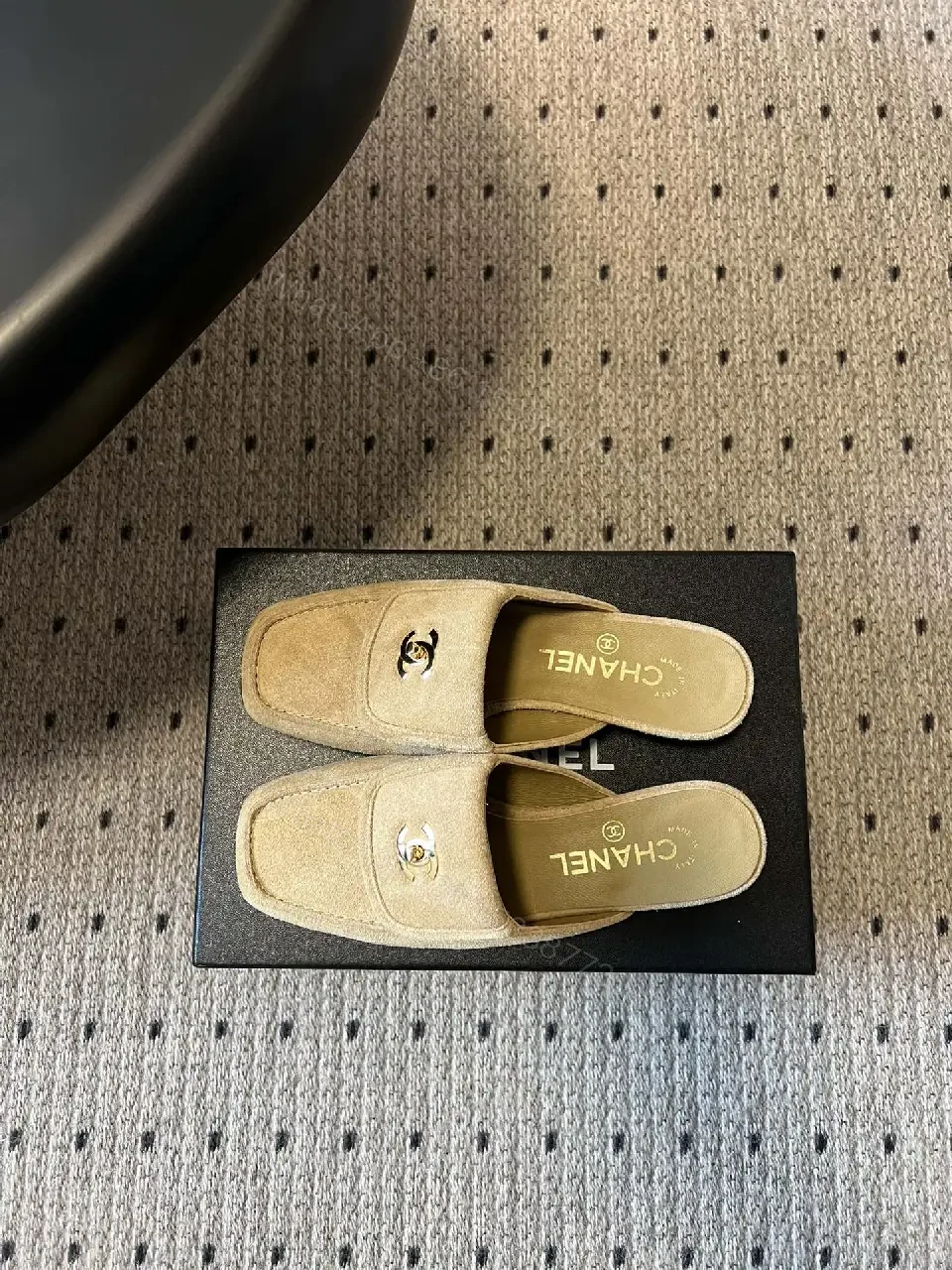 View 6 of Open-Front Suede Mules + Iconic Hardware + Casual Luxe Shoes
