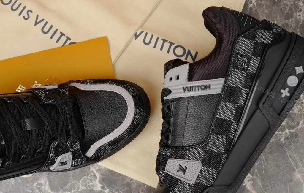 View 7 of Black Leather + Suede High-Tops + Modern Luxury + Signature LV Detailing + Sneakers