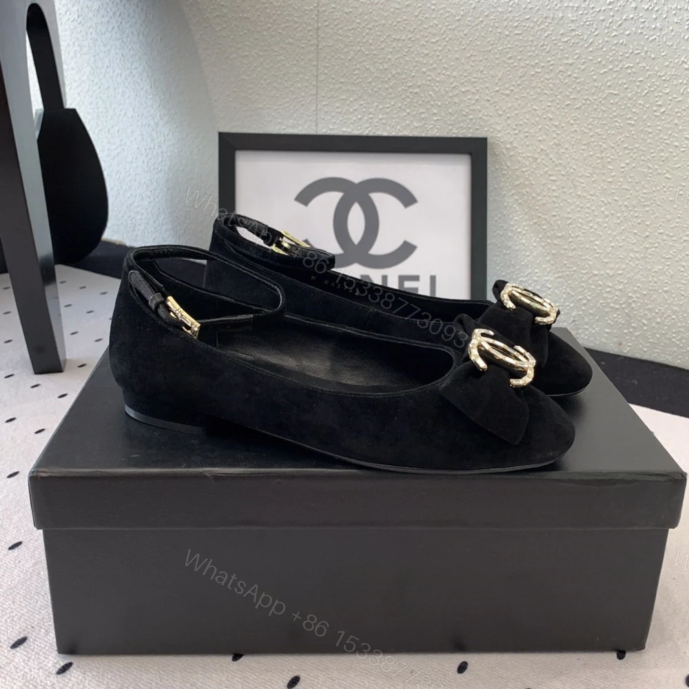 View 2 of 高仿Chanel*24K系列G46022B絲絨塔扣瑪麗珍鞋黑色免檢版