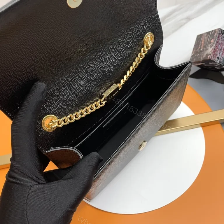 View 5 of Compact Black Leather Crossbody: YSL-Inspired Luxe Monogram