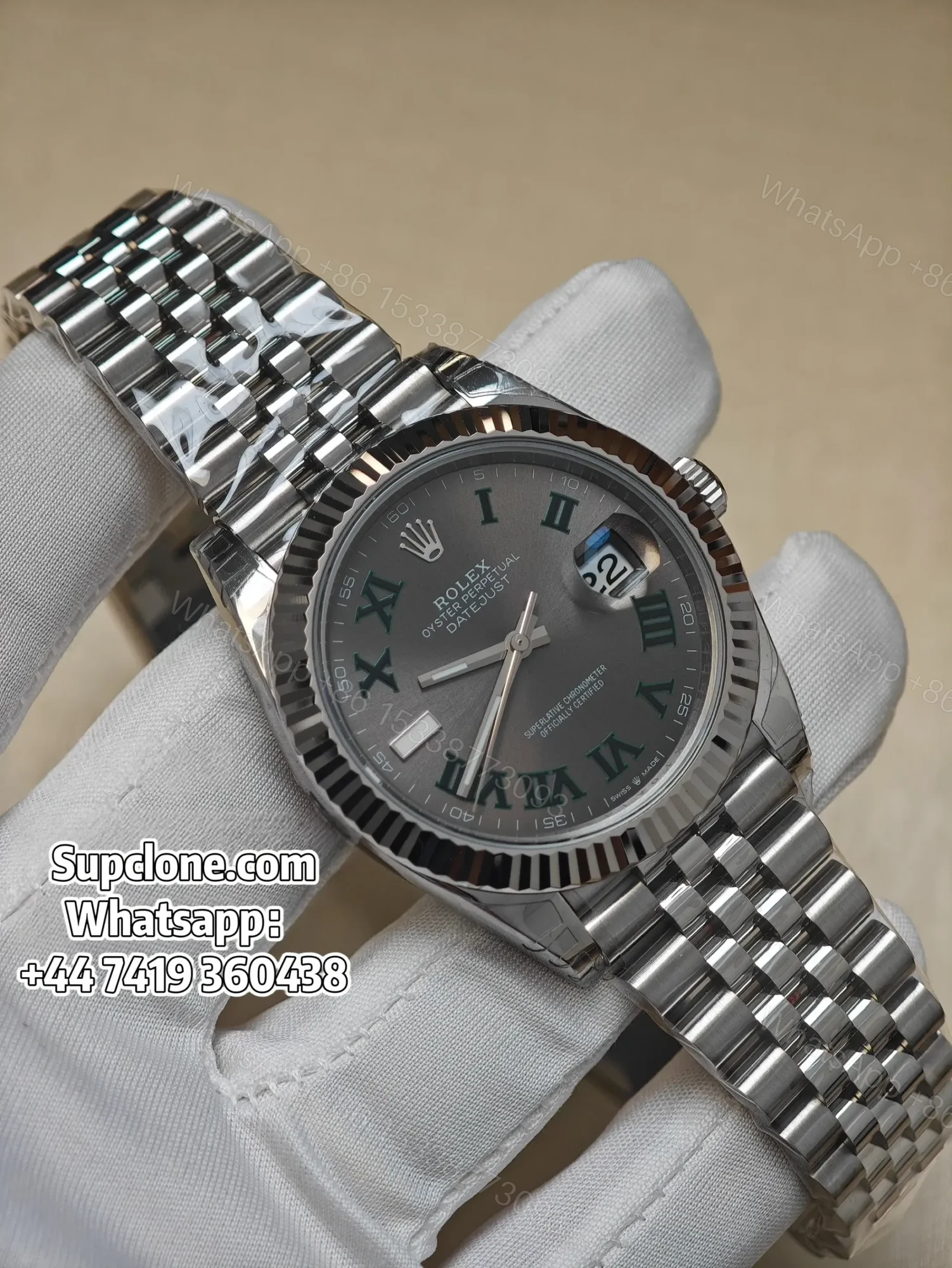 View 2 of Rolex Datejust M126334 Super Clone – Wimbledon Grey Dial 41mm