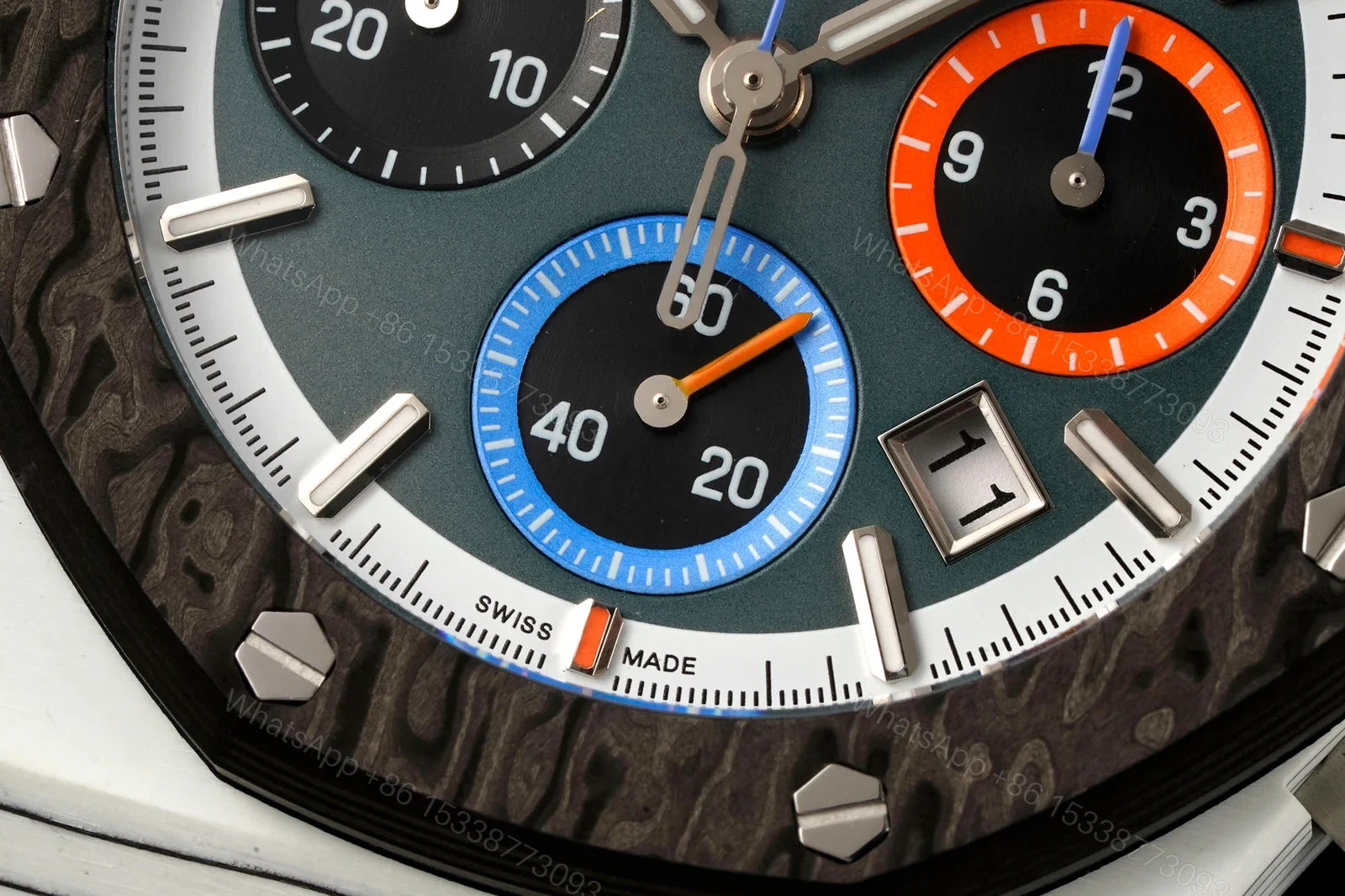View 5 of Audemars Piguet Royal Oak Ref.26240 Light Blue Strap 42MM Replica Chronograph AP-RO-26240-LBLU-42