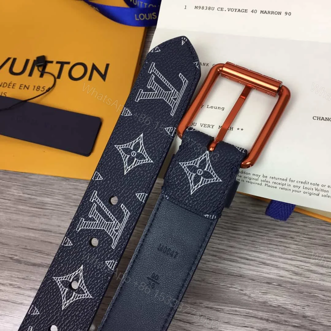 View 8 of LOUIS VUITTON BELT VOYA.GER MONOGRAM UPSIDE DOWN INK NA.VY – B99