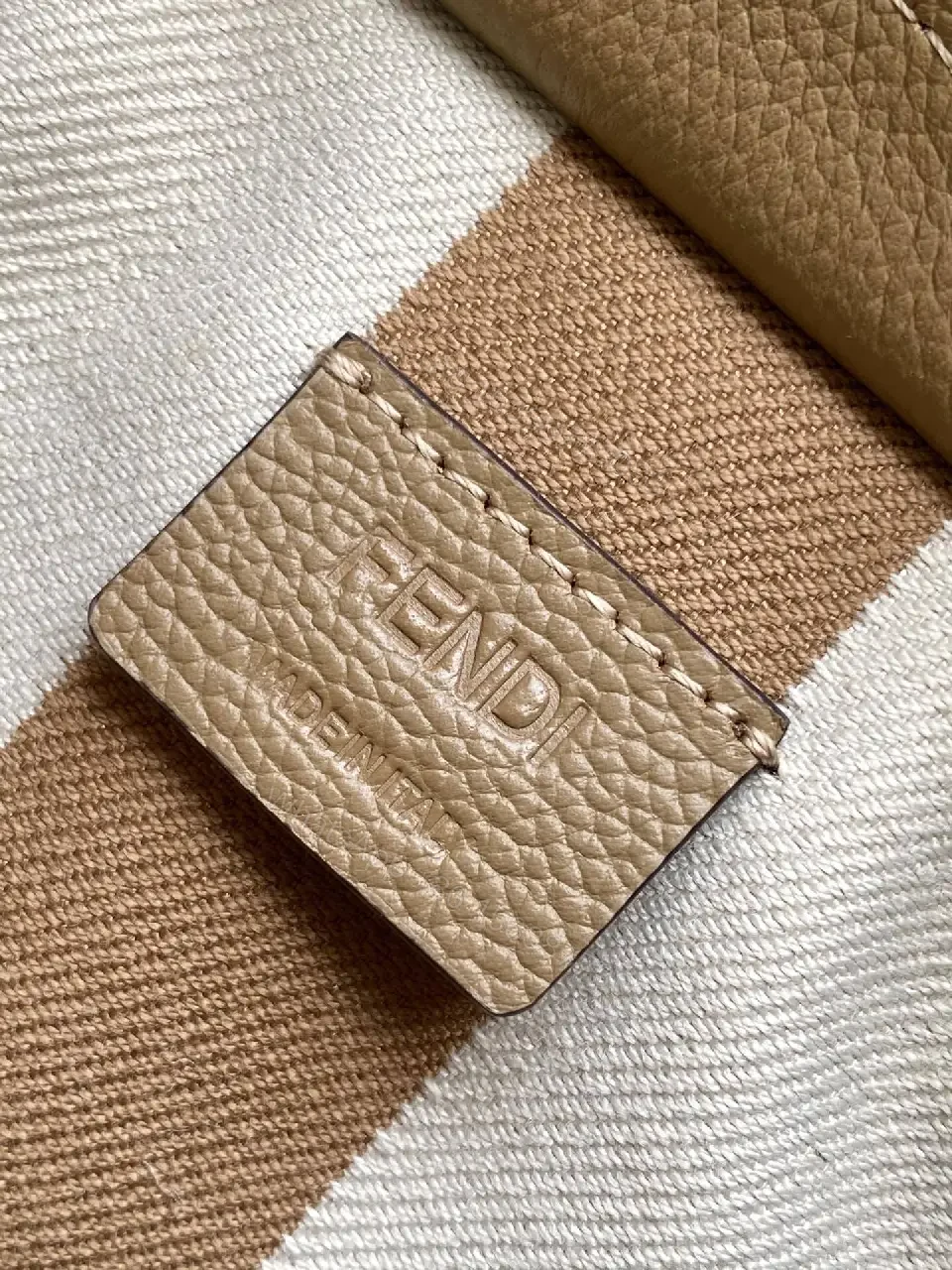 View 10 of Chic Signature Tote – Geometric Patterned, Leather Trim, Structured Everyday Tote