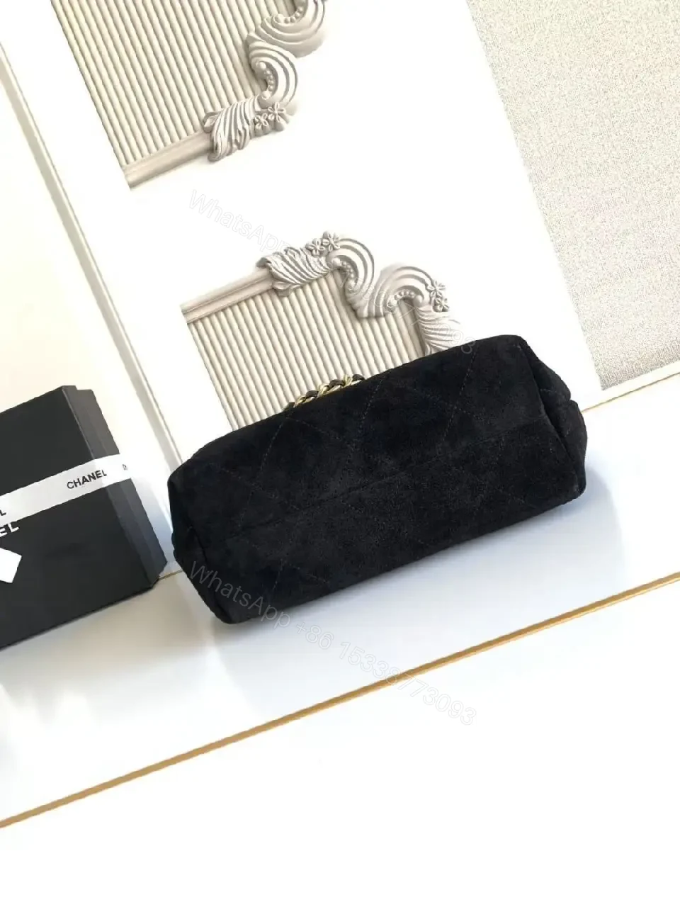 View 4 of Chic Black Quilted Bag with Gold Chain: Everyday Luxury