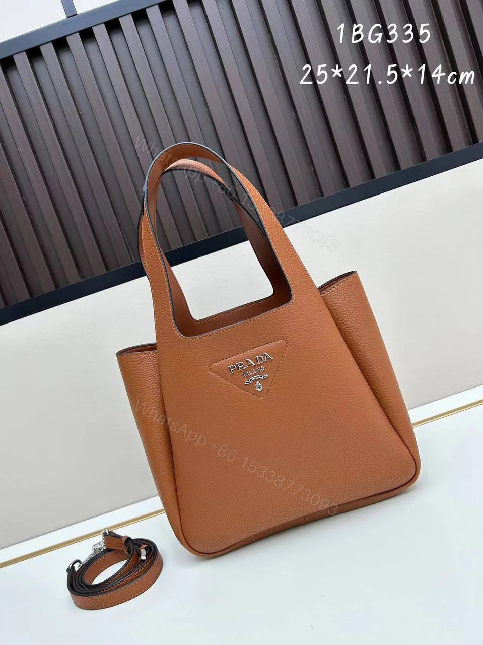 View 7 of Prada Brown Vitello Daino Bag