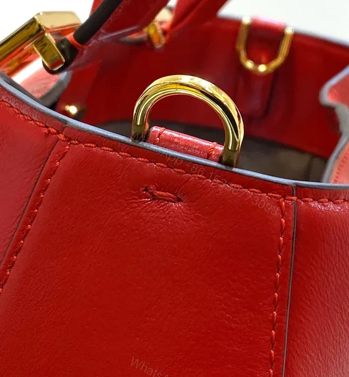 View 5 of Structured Leather Satchel: Luxury Fendi-Inspired Strap Bag
