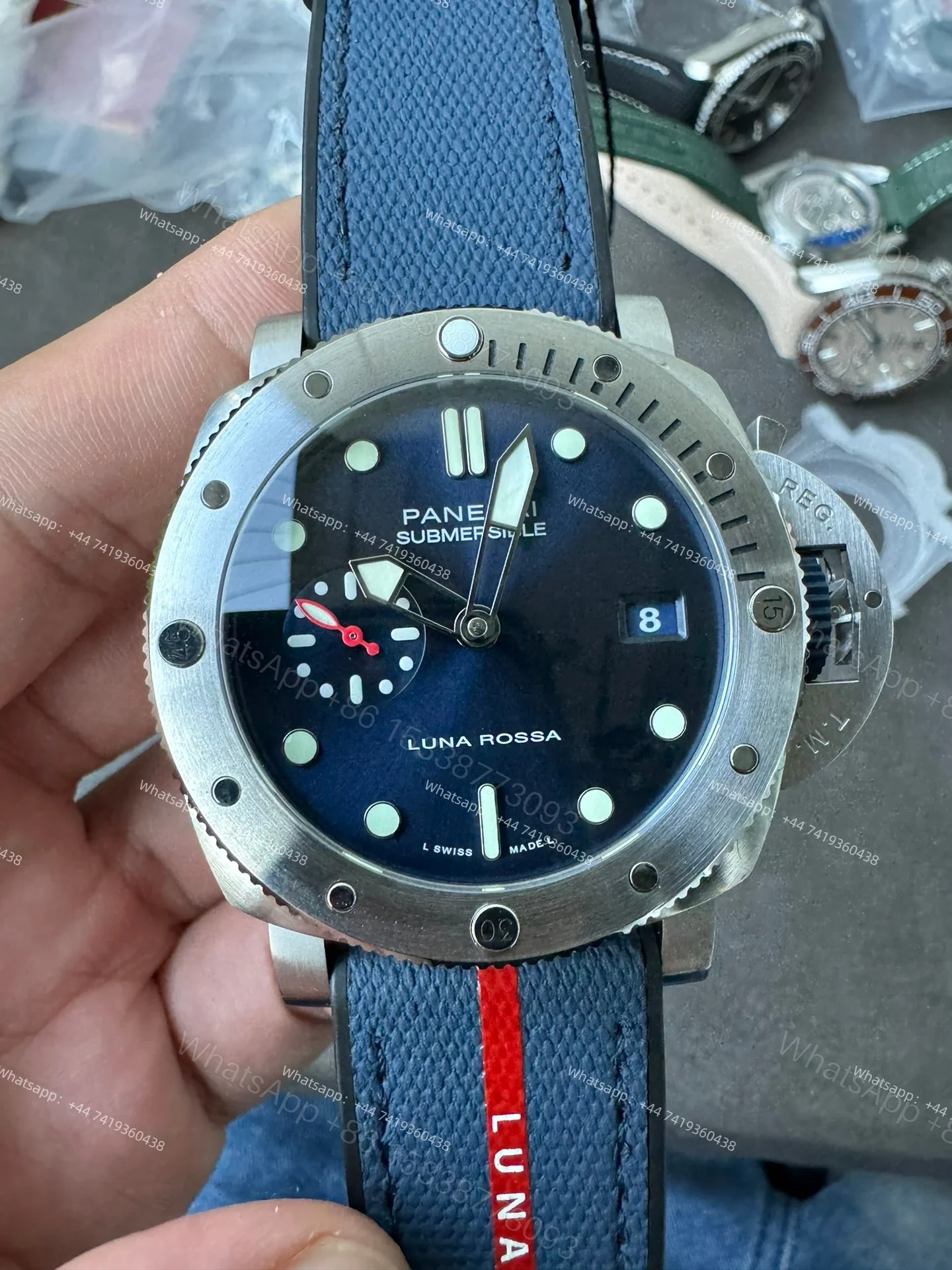 View 6 of Panerai Super Clone Submersible PAM01391 44MM Blue Dial