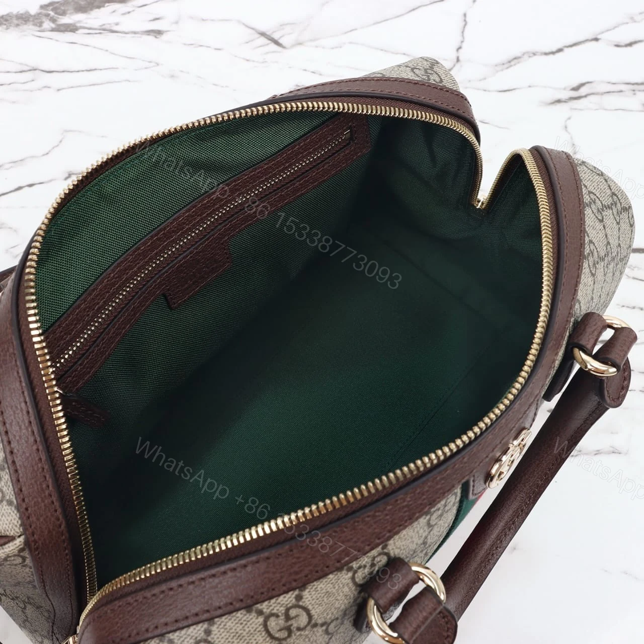 View 5 of Gucci Ophidia Large Boston Bag Beige And Dark Brown 30cm ‎836824 FAE0J 9867