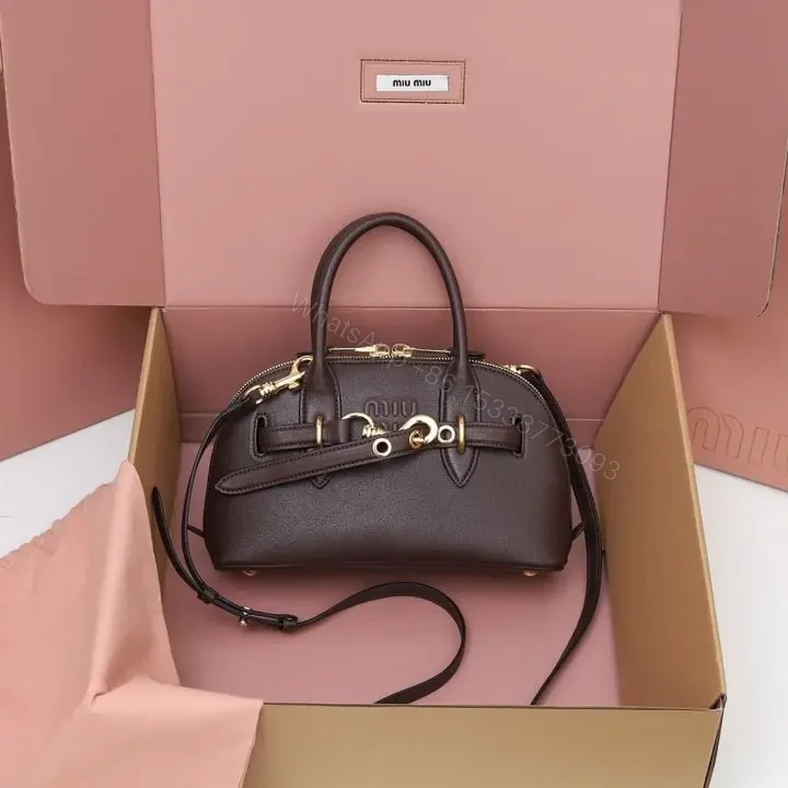 View 10 of 高仿miumiu*Aventure系列5BB169手提包石楠木色小號免檢版