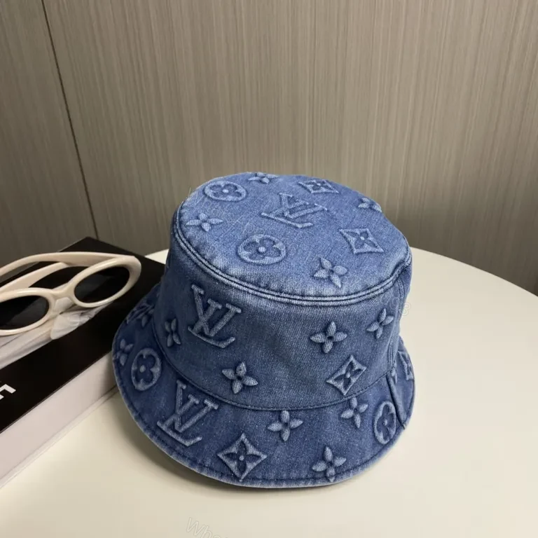 View 5 of Denim LV Monogram Bucket Hat â€” Modern Luxe, All-Day Style