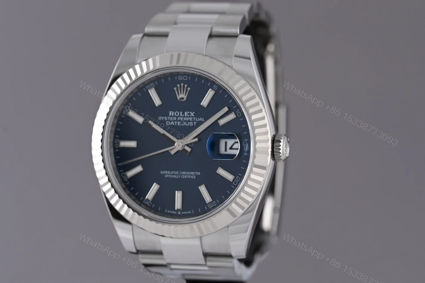 View 5 of Replica Rolex Datejust Blue Dial 126334 Oyster 41 mm