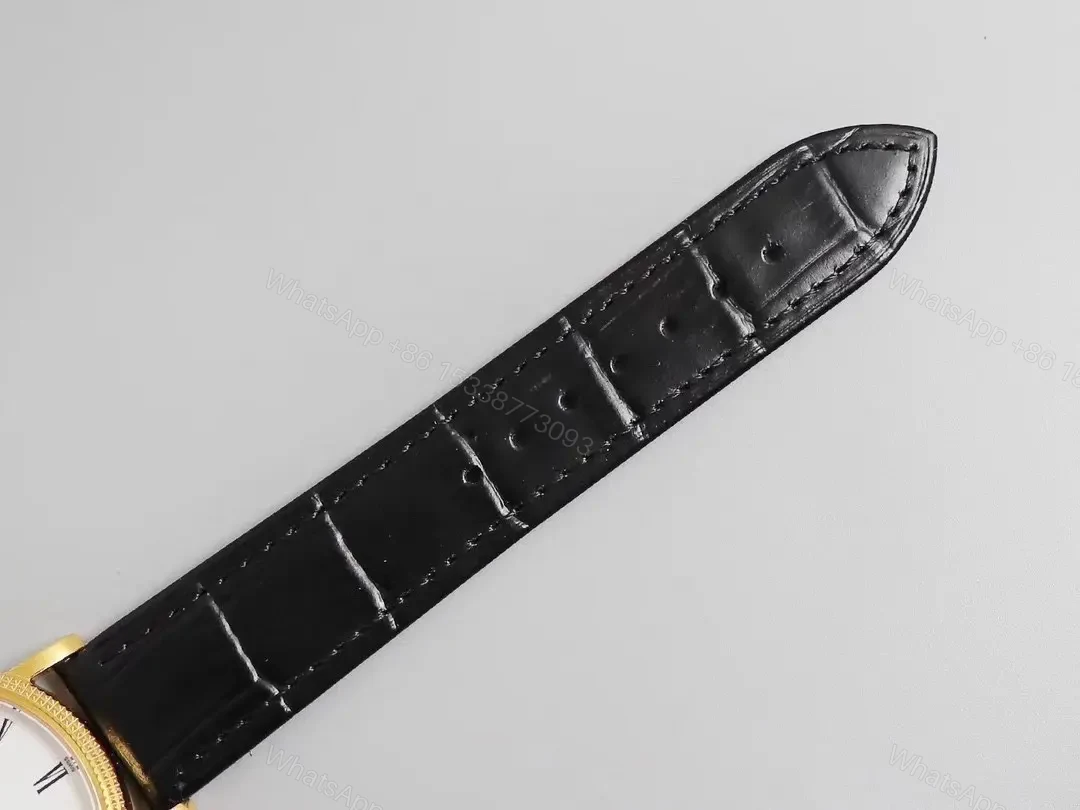 View 8 of Patek Philippe Calatrava 5120G White Dial Gold Case with Black Leather Strap Roman Numerals and Ultra Thin Design