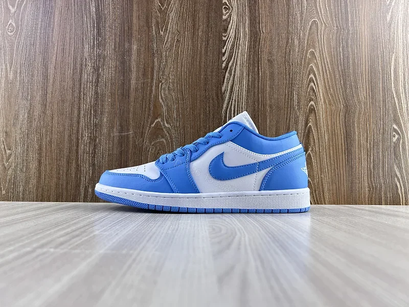 Bold Two-Tone Leather Sneaker: Blue & White Luxury Shoes — view 1