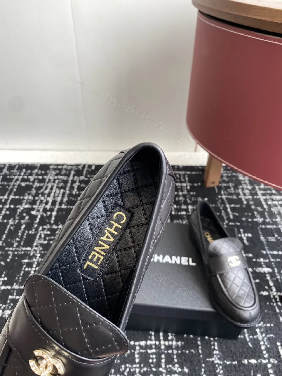 View 7 of Quilted Leather Loafers with Gold Crest – Modern Classic Comfort